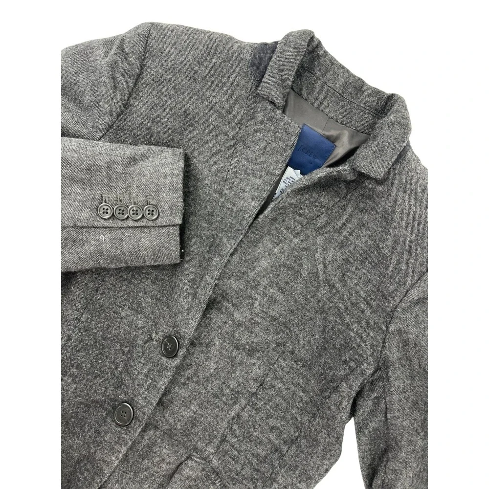 J.Crew Womens Gray Wool Two‎ Button Blazer Jacket Size 8 business casual lined